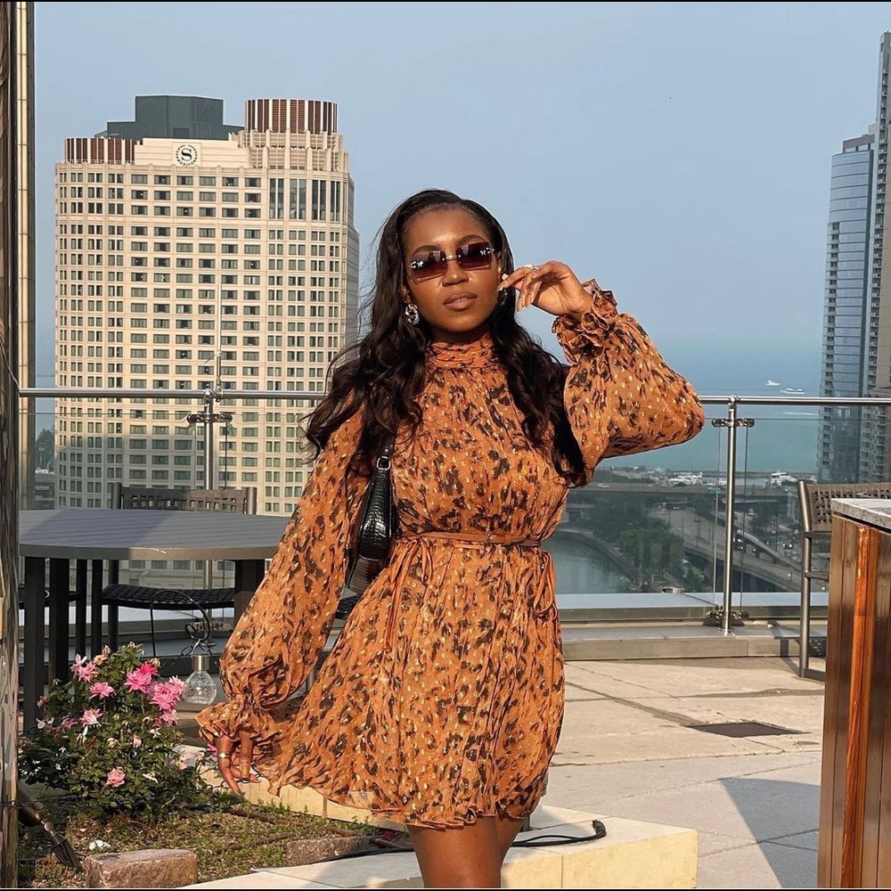 ASOS leopard print mini dress